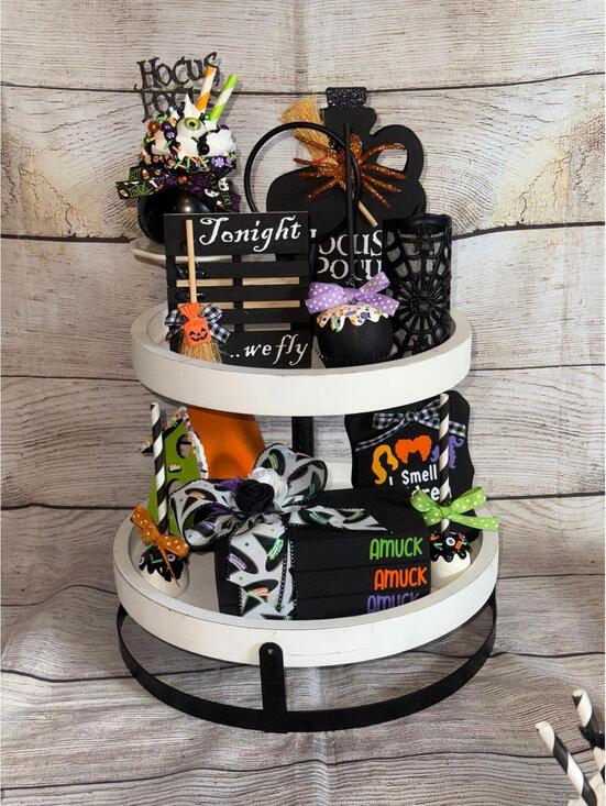 Other - Hocus Pocus Themed Handmade Tiered Tray Large Bundle